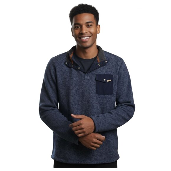 Woolrich Blue Fleece Drifter Sweater Sz L - Picture 1 of 10